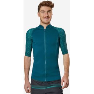 Uv-werende top met korte mouwen voor snorkelen heren neopreen 1,5 mm marineblauw