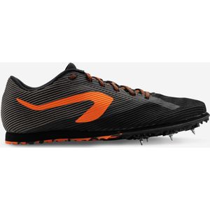 Veldloopschoenen met spikes zwart en oranje