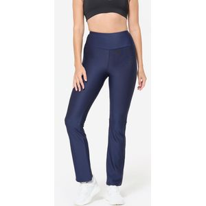 Fitnesslegging met rechte pijpen dames marineblauw
