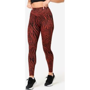Legging met hoge taille voor cardiofitness dames bruin