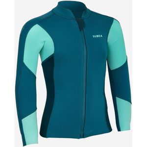 Rashguard met lange mouwen voor kinderen neopreen 1.5 mm blauw