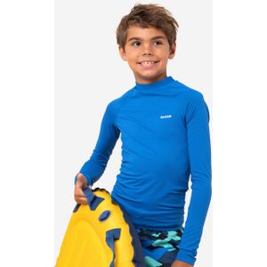 Uv-werende rashguard met lange mouwen voor kinderen blauw