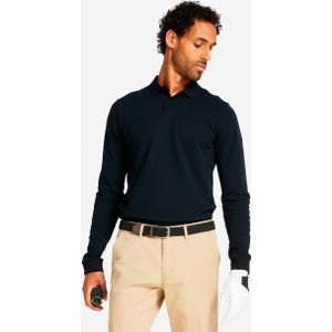 Golfpolo met lange mouwen voor heren mw500 zwart