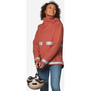 Warme Fietsregenjas - Terracotta - Dames - 540 Stad - Zichtbaarheid 's Nachts