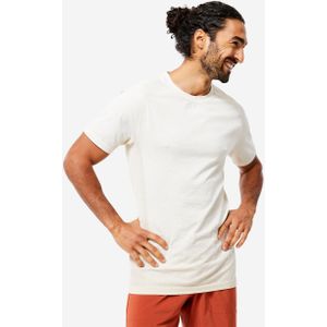 Naadloos t-shirt voor dynamische yoga heren wit