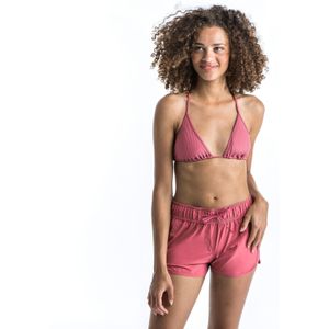 Triangelbikinitop voor dames mae met schuifcups geribd roze