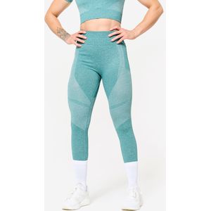 Naadloze dameslegging met hoge taille turquoise