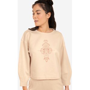 Warme yoga sweater bolvormig beige