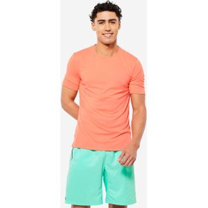 Ademend fitness-t-shirt essential ronde hals oranje