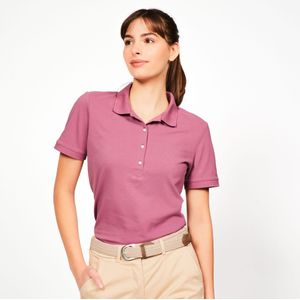 Golfpolo mw500 - Donkerroze - Katoen - Dames