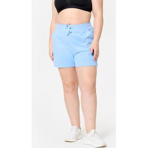 Fitnesshort met zak voor dames lichtblauw