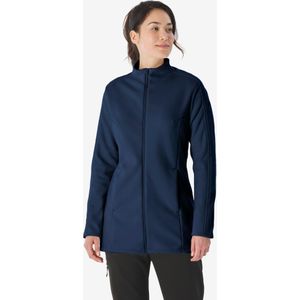 Lange fleece jas mh500 voor dames zwart