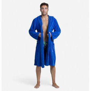 Badjas - Blauw - Heren - Dik Katoen - Met Capuchon en Zakken