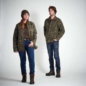 Wollige jas in overhemdmodel voor de jacht 500 camouflageprint