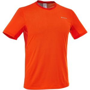 Heren t-shirt met korte mouwen voor trekking techfresh 50 oranje