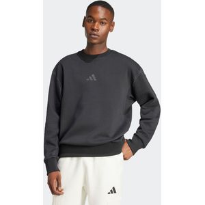 Sweater - Ronde Hals - Zwart - Sweatstof - Losse Pasvorm