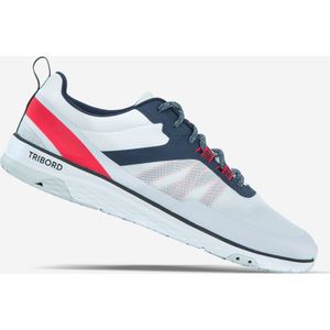 Zeilschoenen voor heren en dames race lichtgrijs blauw rood