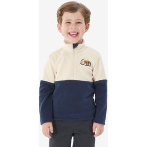 Fleecetrui mh500 halve rits kind beige en blauw