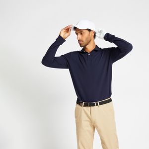 Golfpolo lange mouwen heren mw500 marineblauw