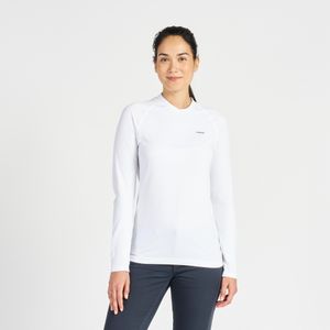 Uv-werend dames-t-shirt met lange mouwen zeilen sailing 500 mouw in plasma wit