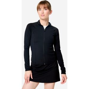 Getailleerd fitnessvest met rits voor dames zwart