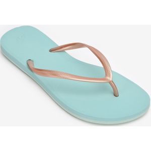 Damesteenslippers 500 gold goud/ijsblauw