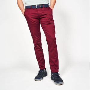 Golfbroek mw500 heren chino katoen bordeaux