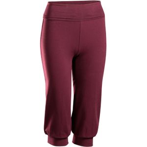 Kuitbroek voor yoga voor dames katoen bordeaux