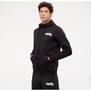 Capuchonvest voor fitness heren zwart