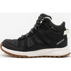 Warme en waterdichte wandelschoenen nh500 mid voor dames zwart