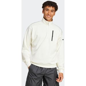 Sweater met rits heren wit