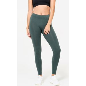 Fitnesslegging voor dames nauwsluitend kakigroen