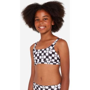 Bikinitop voor surfen meisjes 500 nora zwart wit