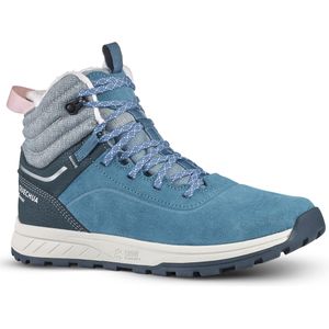 Warme waterdichte wandelschoenen voor kinderen sh500 leer veters maat 35-38