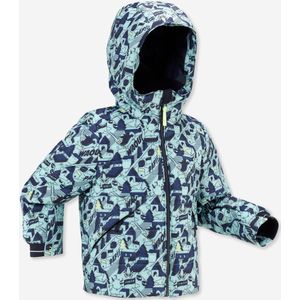 Erg warme en waterdichte ski-jas voor kinderen 180 blauw met motief