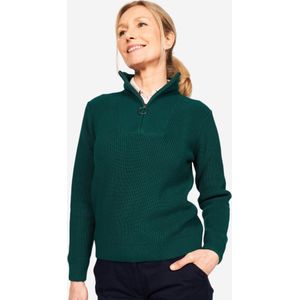 Golftrui met halve rits voor dames mw500 groen
