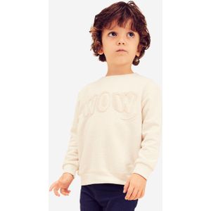 Basic sweater voor kinderen beige met motief