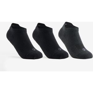 Sportsokken rs 160 kinderen laag 3 paar zwart/zwart/grijs