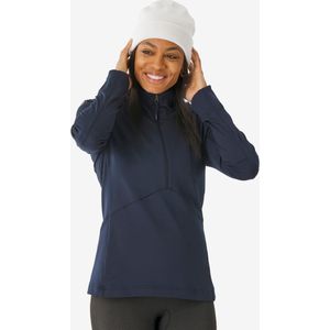 Thermoshirt 500 halve rits voor dames blauw
