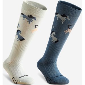 Paardrijsokken voor kinderen sks 500 set van 2 paar