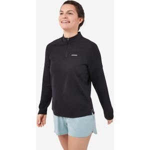 Thermo tennisshirt met lange mouwen dames zwart