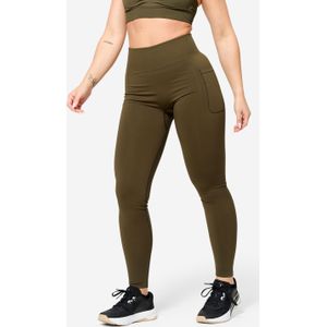 Push-up dameslegging met hoge taille donkergroen