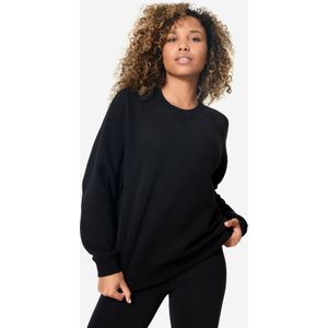 Fitnessweater molton voor dames zwart