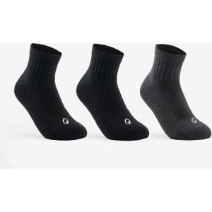 Halfhoge sportsokken rs 500 zwart/grijs set van 3 paar