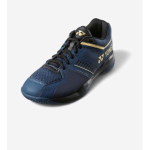 Badmintonschoenen voor heren pc strider flow indoor marineblauw/goud