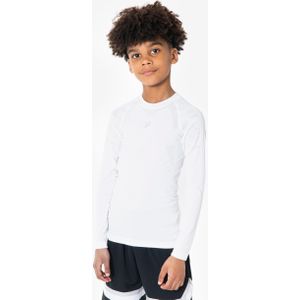 Basketbalondershirt met lange mouwen voor kinderen wit