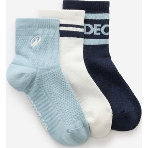 Enkelsokken blauw/wit 3 paar