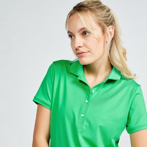 Golfpolo met korte mouwen voor dames ww 500 groen