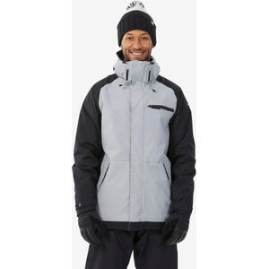 Snowboardjas voor heren snb 100 grijs en zwart