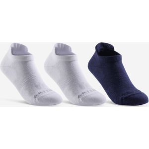 Lage sportsokken  voor kinderen artengo rs 160 wit/marineblauw 3 paar